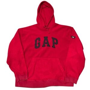 Vintage GAP Fleece Hoodie Oversized Red Unisex Size Medium
